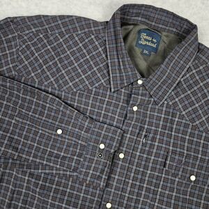 Texas Standard Men's 3XL Multi Plaid Snap Western Bamboo Shirt Cowboy Rodeo Work
